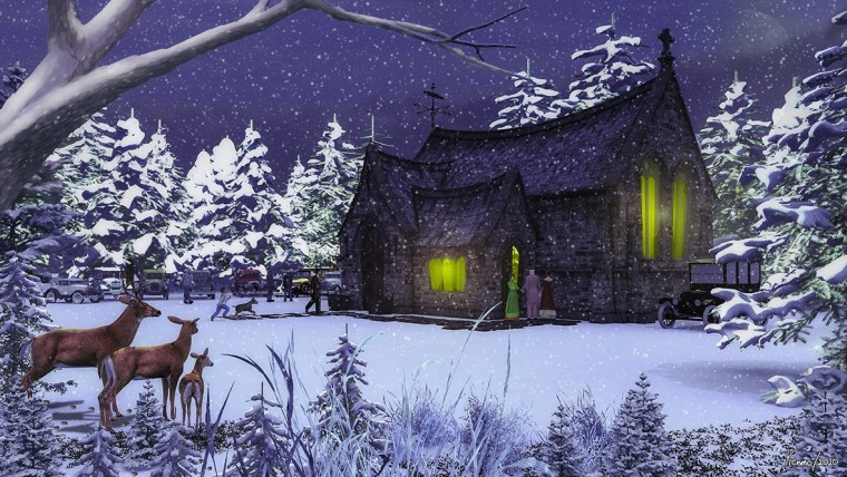 Vue034 Christmas Eve Visitors at the Old Church {2020}=KRM02.jpg